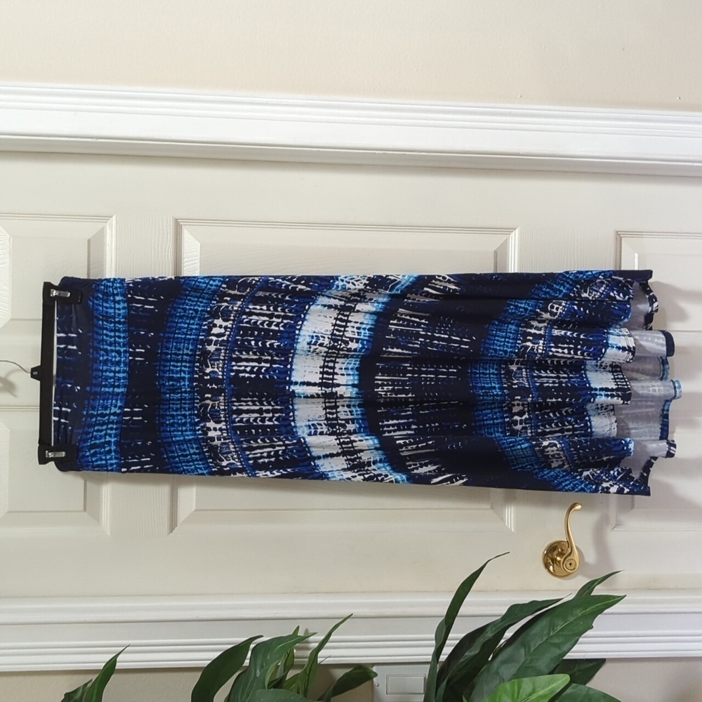 Bobeau Women's Blue Tie-Dyed Boho Maxi Skirt Size Small